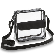 Priehľadná crossbody kabelka schválená štadiónom pre ženy a mužov, vodotesná priehľadná kabelka cez rameno z PVC s predným vreckom a