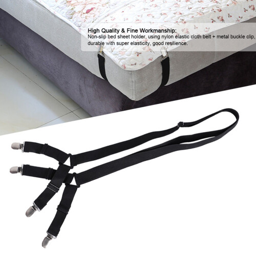 2 Stück Bettlakenhalterclips 109 cm Schwarz/Weiß