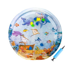 Cat Water Play Mat with SeaThemed Sensory Design, Interactive Indoor PVC Pet Activity Bed for Cats