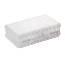 Cutie de depozitare pentru bijuterii, ușor de transportat, cu compartiment dublu, organizator din plastic gros, design transparent, cu orificiu de