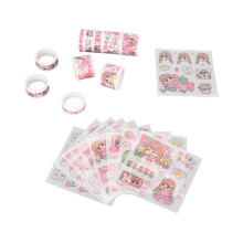 High Quality Cute Cartoon Design Washi Masking Tape Set Elaborate Preparation Decorative Label Versatile Adhesive Tapes for Scrapbooking Bullet Journa