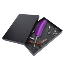 Durable Alloy Nib Calligraphy Pen Set, Real Feather Vintage Dip Ink Tool for Luxury Signature and Hand Crafted Traditional Art