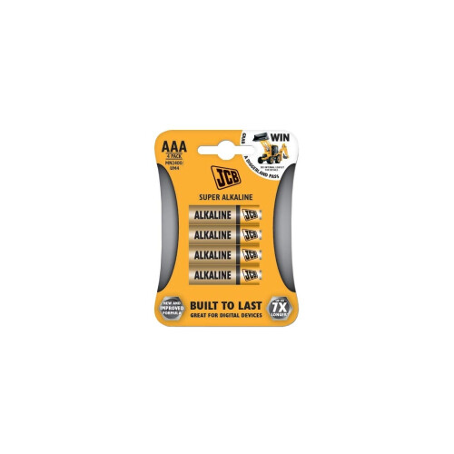 JCB S5337 JCB AAA Super Alkaline Batteries - Pack of 4