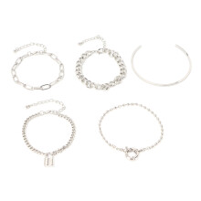 Holdbar kæde, modedesign, smykkesæt, forgyldt, justerbar armbånd, letvægts, hypoallergenisk, nikkelfri, til kvinder, perfekt som gaveidé i lag