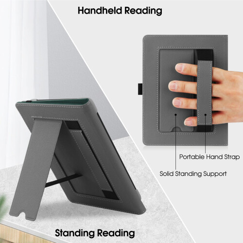 HGWALP Universal Case for 6" eReaders, Folio Leather Stand Cover with 1