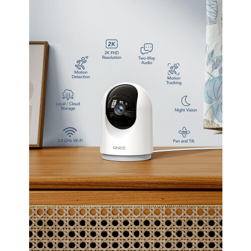 GNCC 2K/3MP Indoor Security Camera WiFi, CCTV Camera House Security, 3 1