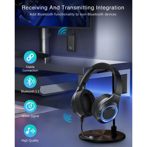 ORIA Bluetooth 5.3 Transmitter Receiver, Bluetooth Audio Adapter 3.5mm 2