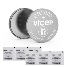 ViCep 6-Pack CR2025 Battery CR 2025 3V Lithium Batteries 3 Volt Coin B
