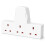 13A 3 Gang UK 3-Pin Power Adapter Multi Plug Socket Extender, Compact 1