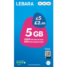 Lebara Mobile SIM Card with 5GB Data Plan for 2.50, Half Price for Fi