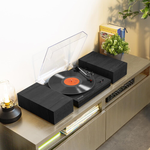 Fenton RP165B Record Player with Speakers – Retro Bluetooth Turntable, 1