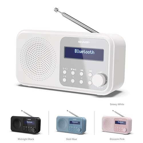 Sharp SHARP DR-P420(WH) Tokyo Portable Digital Radio – Bluetooth 5.0, DAB+/F 1