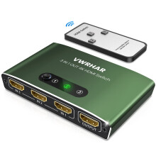 VWRHar HDMI Switch 3 IN 1 OUT Aluminum HDMI Splitter with Remote Suppo