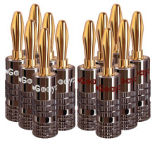 Goaycer 4mm Banana Plugs - 24K Gold Plated Bannan Plug Speaker Connect