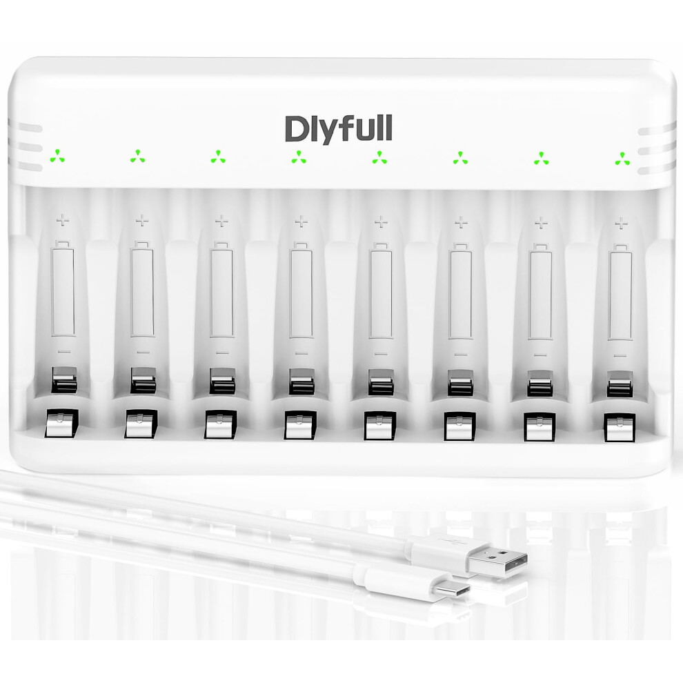 Dlyfull 8 Slot Aa Aaa Battery Charger For 1.2V Ni-Mh/Cd Batteries, Rec 1106750077756