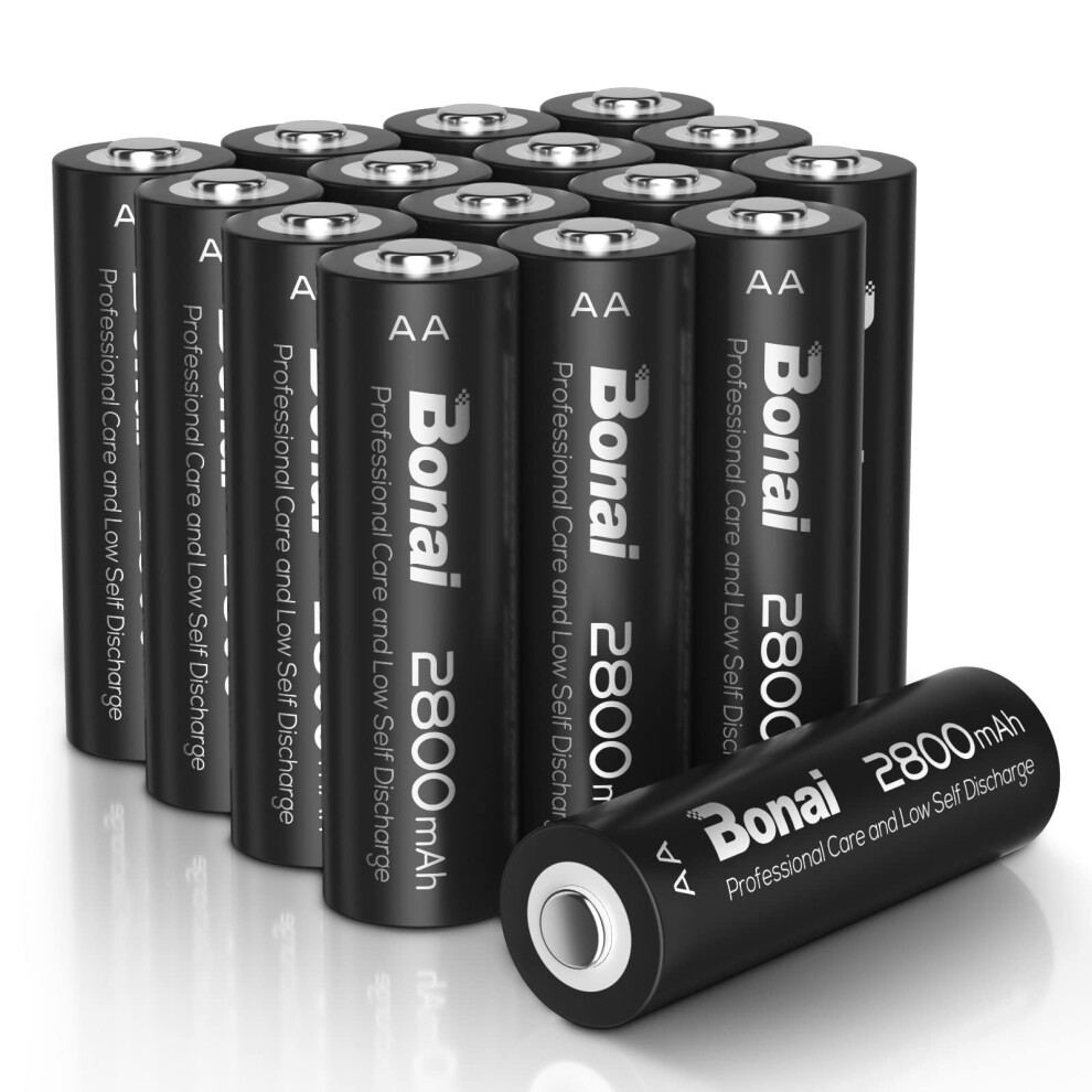 Bonai 2800Mah Aa Rechargeable Battery Ni-Mh 1200 Cycles High Capacity 8098540160065