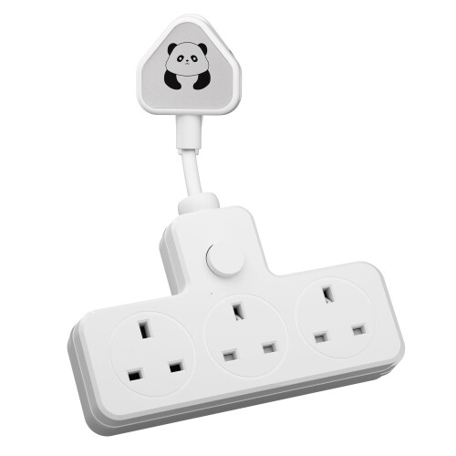 LIPWEL Extension Lead 3 Way Multi Plug Socket Surge Protected Short Ex