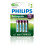 Philips Philips Rechargeable Battery AAA - 700mAh (4 Batteries) 1