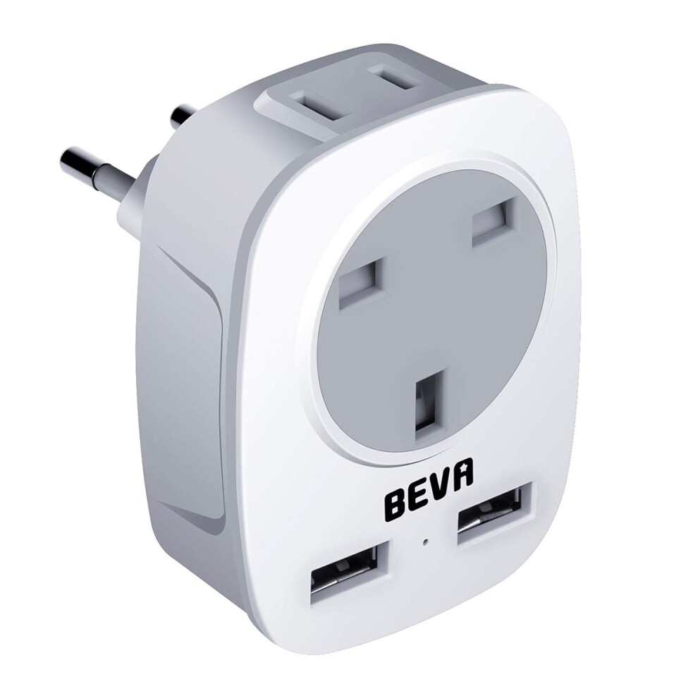 Beva Uk To Eu European Plug Adapter, Europe Outlet Travel Adapter With