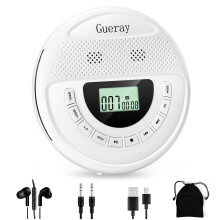 Gueray Portable CD Player with Dual Stereo Speakers 1400mAh Rechargeab