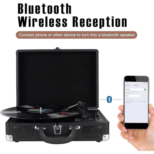 Mersoco Bluetooth Record Player, Vinyl Record Player, Bluetooth Player 1