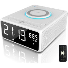 G keni CD Player Boomboxs stereo system Bedside Alarm Clock Bluetooth
