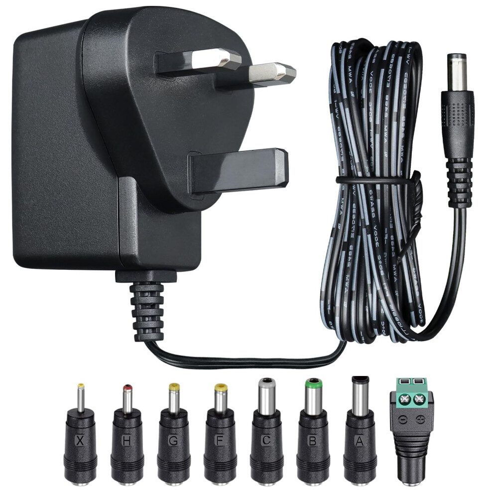 9V 0.5A 1.8M/6Ft Long Power Supply Adapter, Ac Dc Switching Adapter (I 6984866050727
