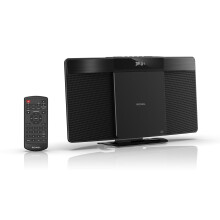 Roxel Micro HiFi System CD Player with DAB/DAB+/FM Radio, Wireless BT V5.4, Powerful Speakers, Wall Mountable, USB & AUX In, Remote Control, Sleek &