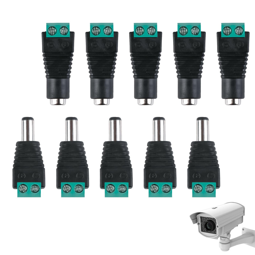 5 Pairs Premium 2.1 X 5.5Mm Connector 12V Male Female Dc Barrel Jack P 4196692579699