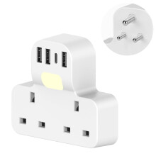 UK to India Plug Adapter,SHUOMAO Double UK to 3 Pi