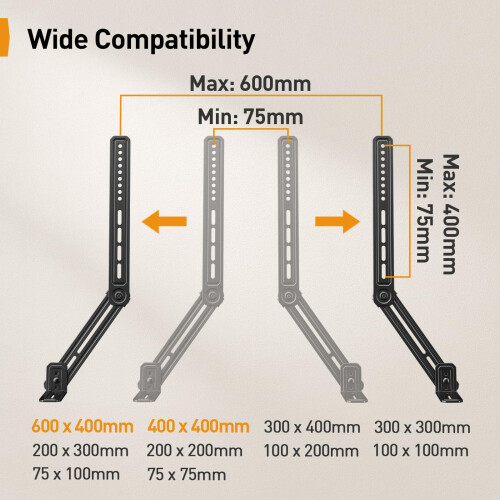 Perlegear Sound bar Bracket with Adjustable Height 1