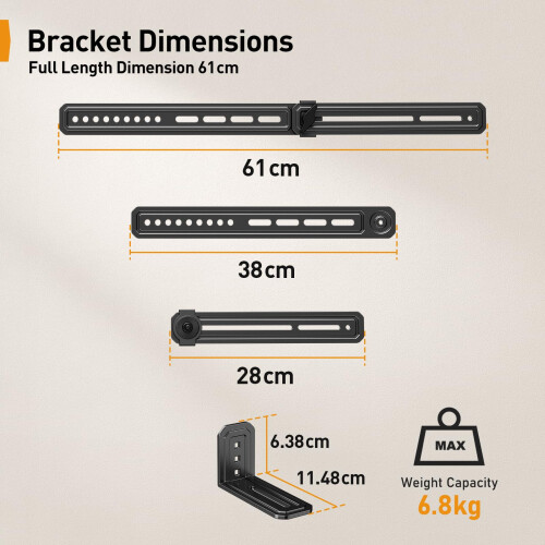 Perlegear Sound bar Bracket with Adjustable Height 2