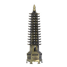 Statua a torre in lega metallica a forma di pagoda, decorazione per giardino zen Feng Shui, design vintage, decorazione per ufficio, casa e