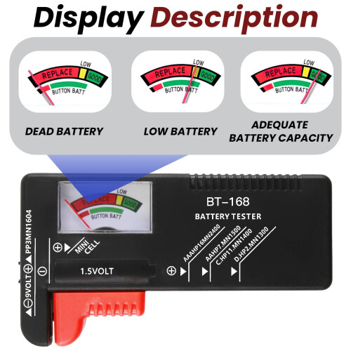 Analogue Battery Tester, Universal Battery Checker 1
