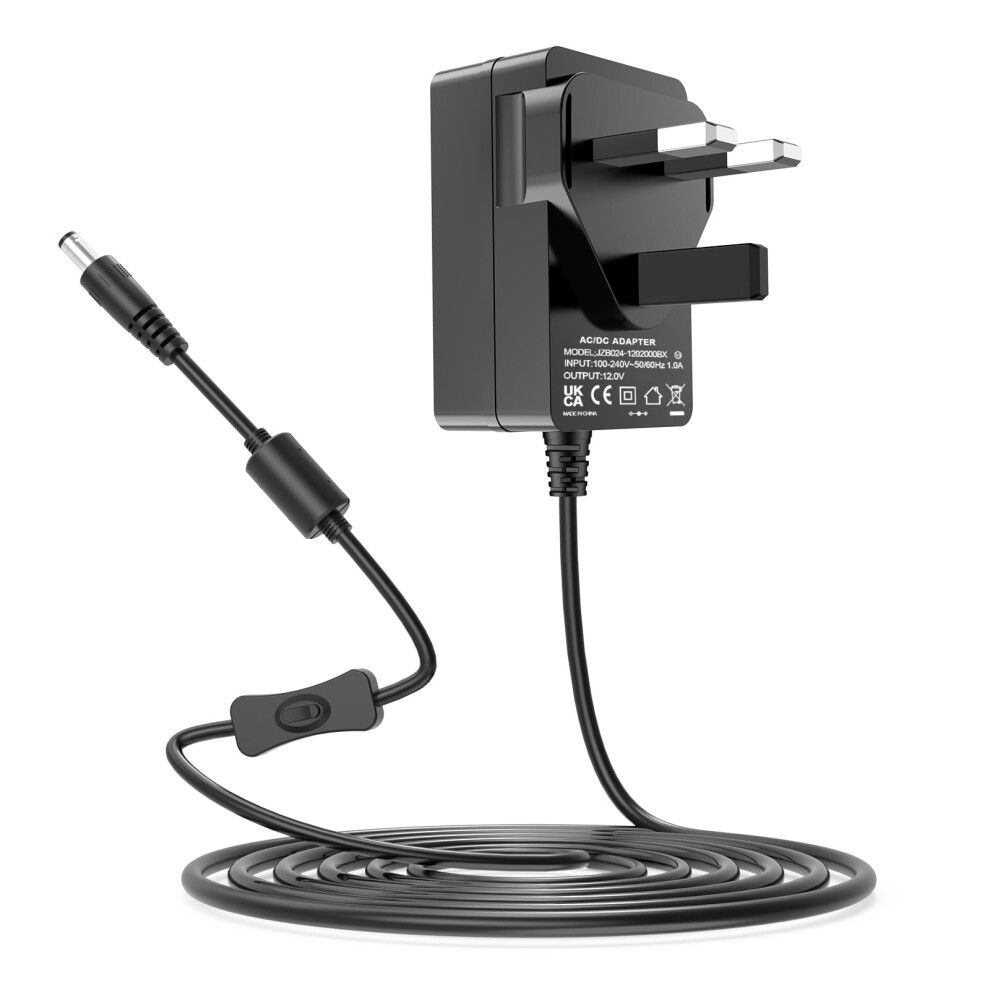 Photos - Cable (video, audio, USB) 12V AC/DC Adapter 2A Power Supply Compatible with