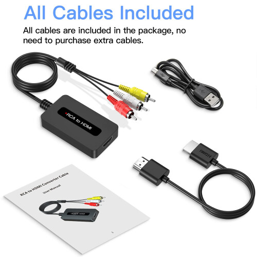 SUNNATCH Male RCA to HDMI Converter, Composite CVB 1
