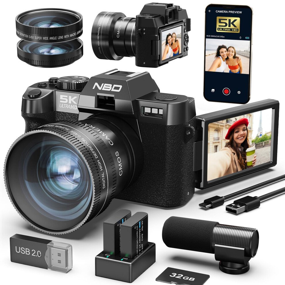 Nbd 5K 64Mp Digital Cameras For Photography - 16X Zoom With Autofocus, 1173613122342
