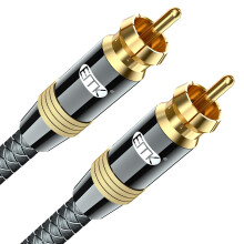 EMK Subwoofer Cable RCA to RCA Audio Cable 24K Gold-Plated Digital Coaxial RCA Cord for Home Theater, HDTV, DVD Player, Speaker, Subwoofer, Hi-Fi Sys