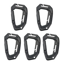 5Pcs Quick Releases Carabiner Clip Outdoor Secure-Black