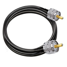 TUOLNK PL259 Coax Cable - 6.6ft (2M) SO239 UHF Male to Male Extension, Low Loss RF Black Coaxial Cable for Two Way Radio & Wireless LAN Devices