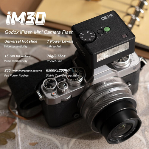 Godox Godox iM30 Mini Flash with Diffuser for Canon, Nikon, Sony, Fuji, Olym 1