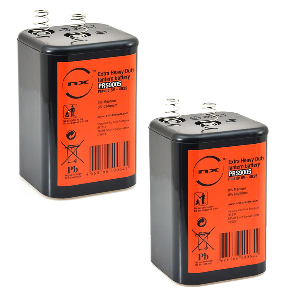 Nx - 2 X 4R25 6V Carbon Zinc Lantern Battery Torch/Lantern/Pj996 6V Ba 4786932596861
