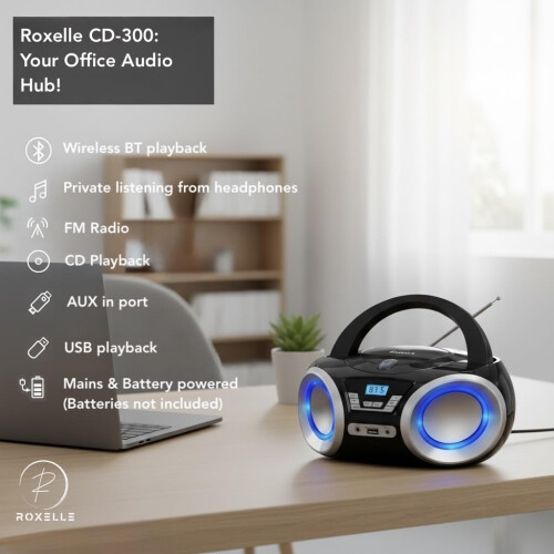Roxelle CD-300 Portable CD Player with BT Streamin 1