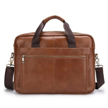 Executive Briefcase Men's Leather Retro Business Bag A4 Laptop Travel Crossbody Brown