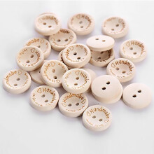 Boutons en bois pour tricot, crochet et couture, faits main avec amour, surface lisse, matériau naturel, écologique, imperméables, forme de bol,
