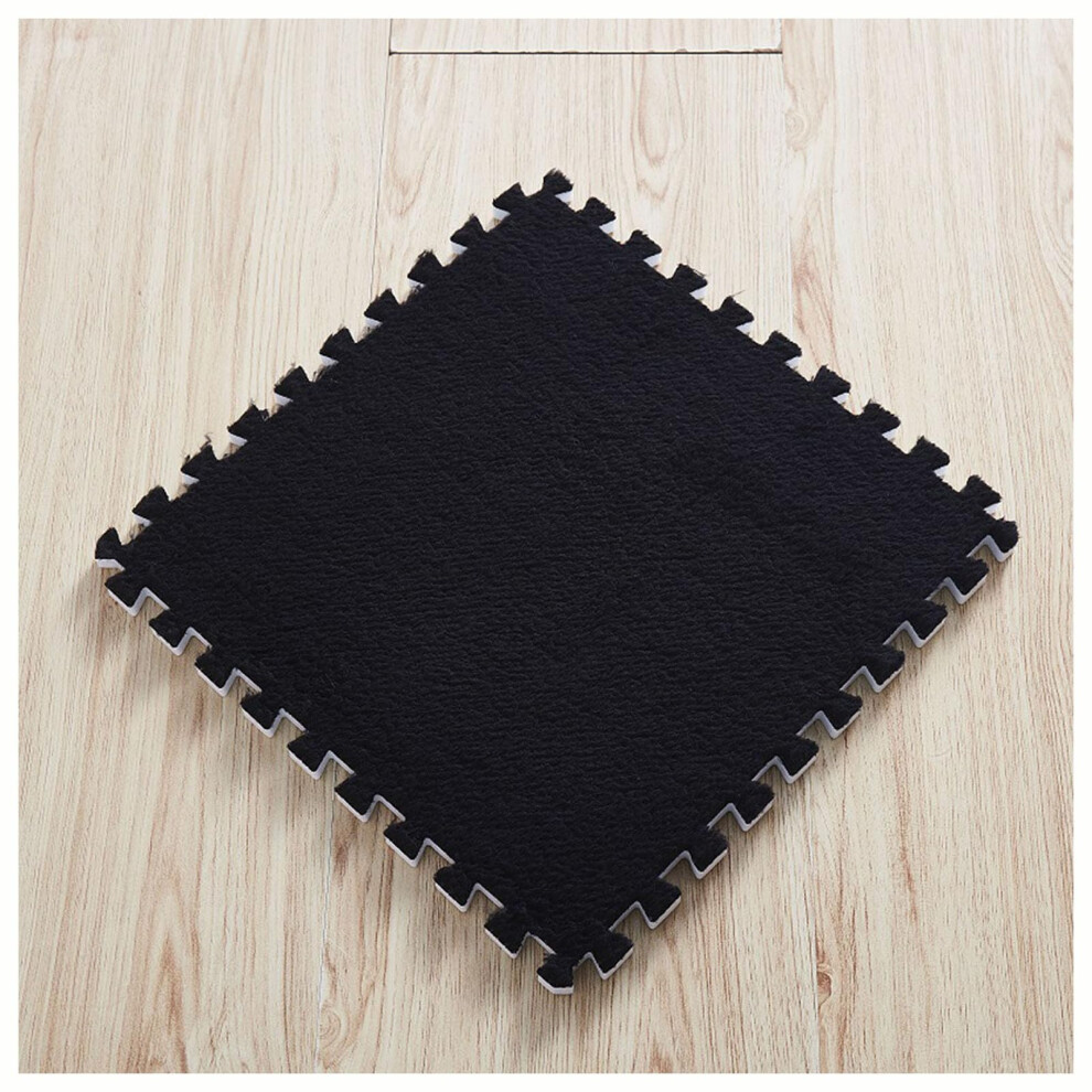 Foam Floor Mats with Borders, Soft Plush Interlocking Carpet Tiles for Living Room, Bedroom, Playroom, 30pcs