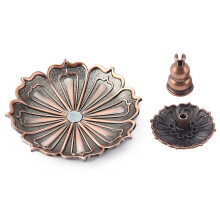 Porta incienso de loto con diseño de cobre, exquisita artesanía, quemador de incienso multifuncional para meditación, decoración clásica