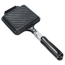 Double Sided Non Stick Sandwich Maker Pan with Ergonomic Handle for Home and Outdoor Cooking