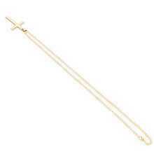 Collana con pendente a croce dorata, catena da 610 mm, 1,9 pollici