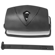 Perforator de hârtie pentru uz de birou, dispozitiv de perforare manual cu riglă telescopică de poziționare și dispozitiv de colectare a